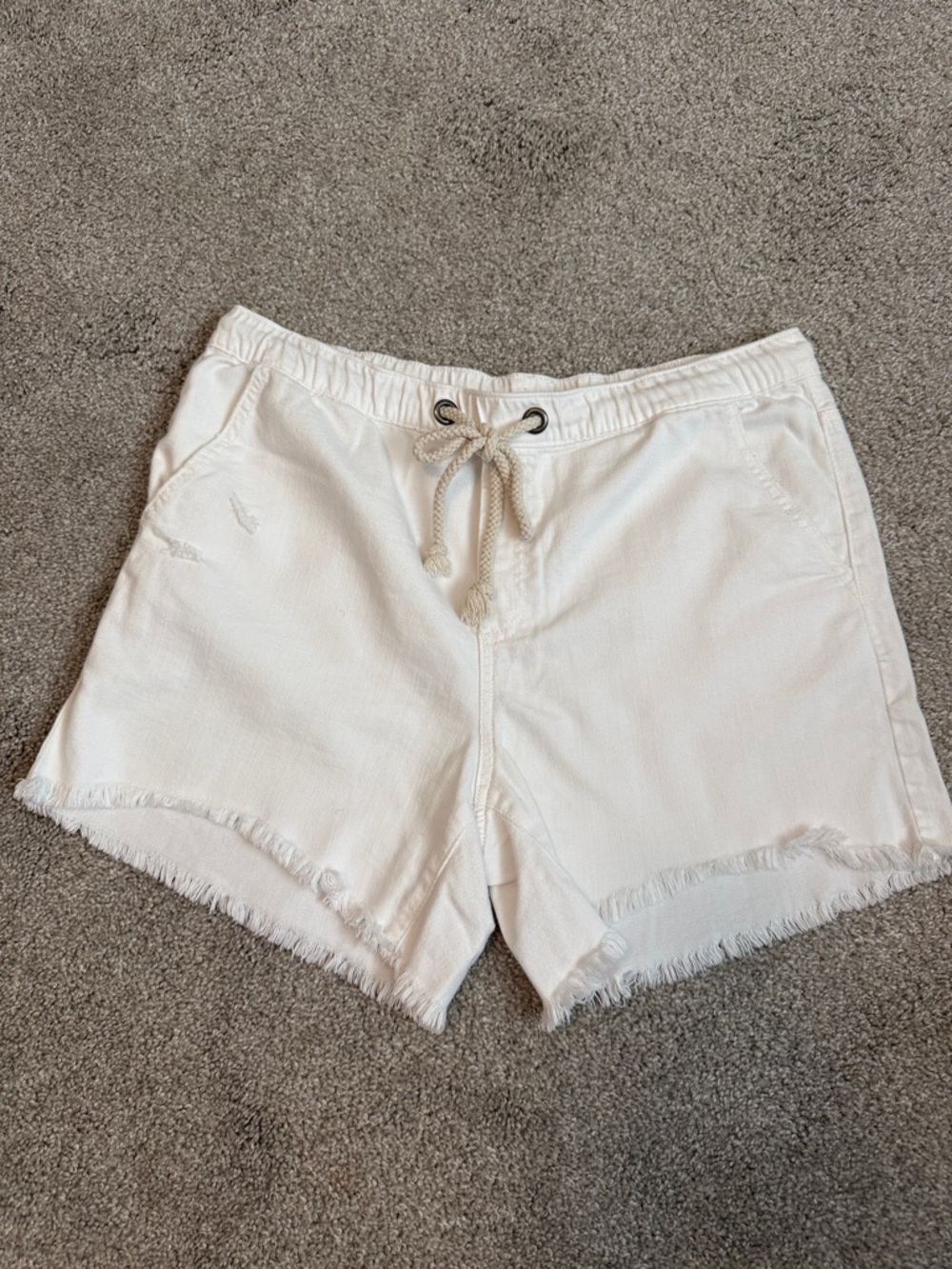 aerie Distressed Drawstring Jean Shorts
